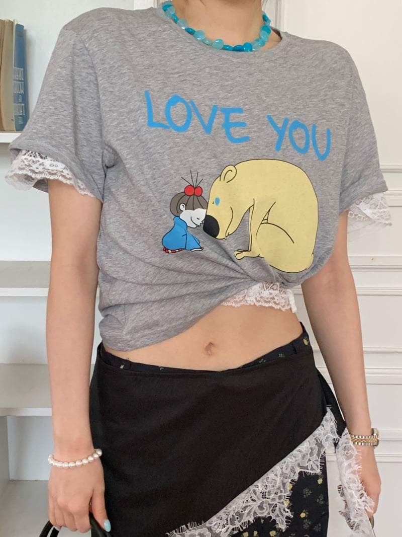 Tarabymotion - Korean Women Fashion - #womensfashion - Love Bear Tee - 4