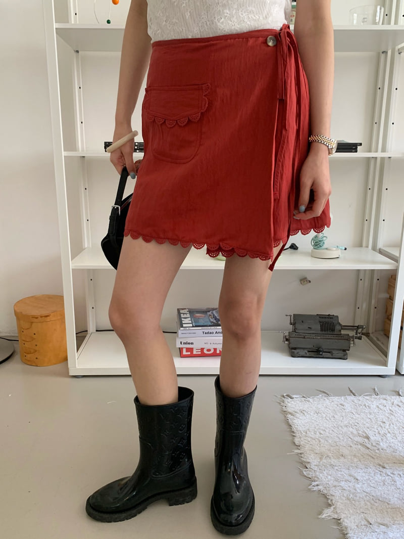 Tarabymotion - Korean Women Fashion - #momslook - Pocket Wrap Skirt - 3