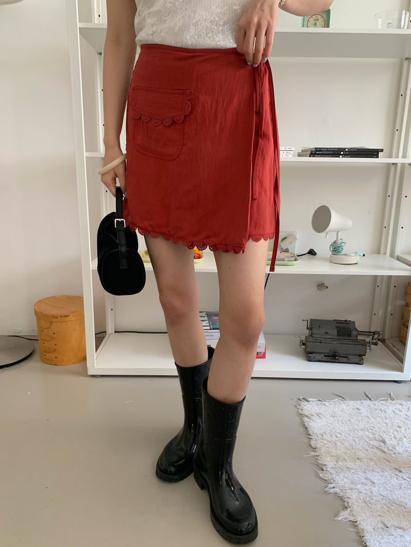 Tarabymotion - Korean Women Fashion - #momslook - Pocket Wrap Skirt - 5