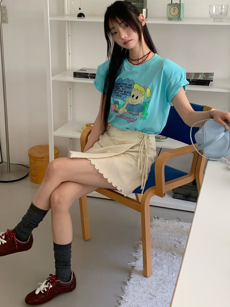 Tarabymotion - Korean Women Fashion - #momslook - Think Pad Tee - 2