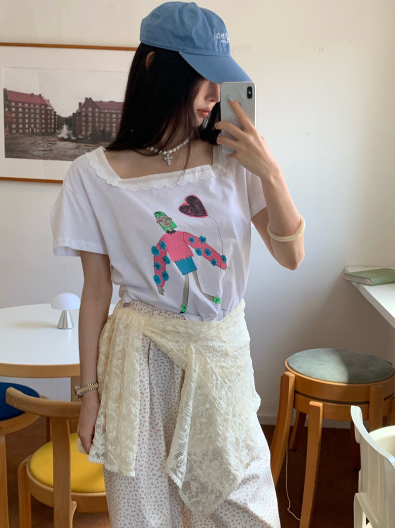 Tarabymotion - Korean Women Fashion - #momslook - Square Balloon Tee - 2