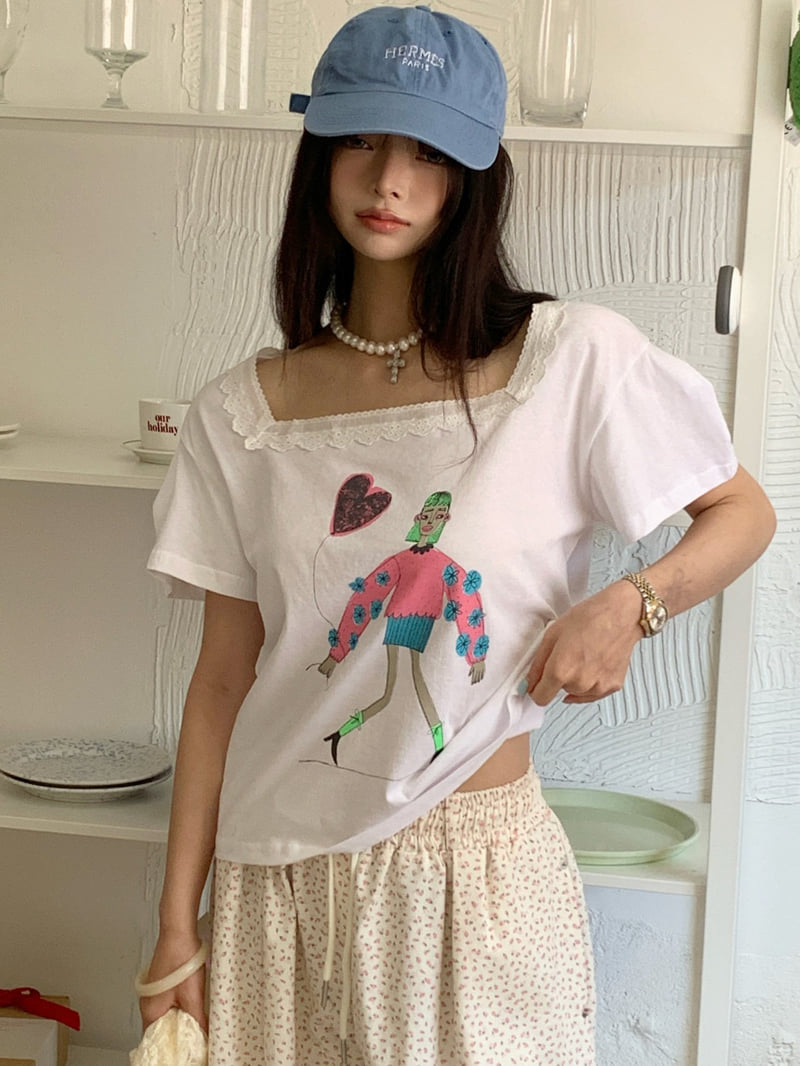 Tarabymotion - Korean Women Fashion - #womensfashion - Square Balloon Tee - 4