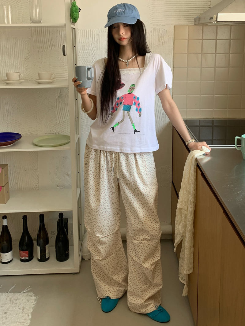 Tarabymotion - Korean Women Fashion - #momslook - Square Balloon Tee - 5