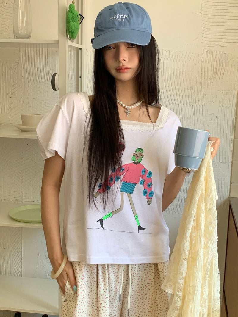 Tarabymotion - Korean Women Fashion - #momslook - Square Balloon Tee - 6