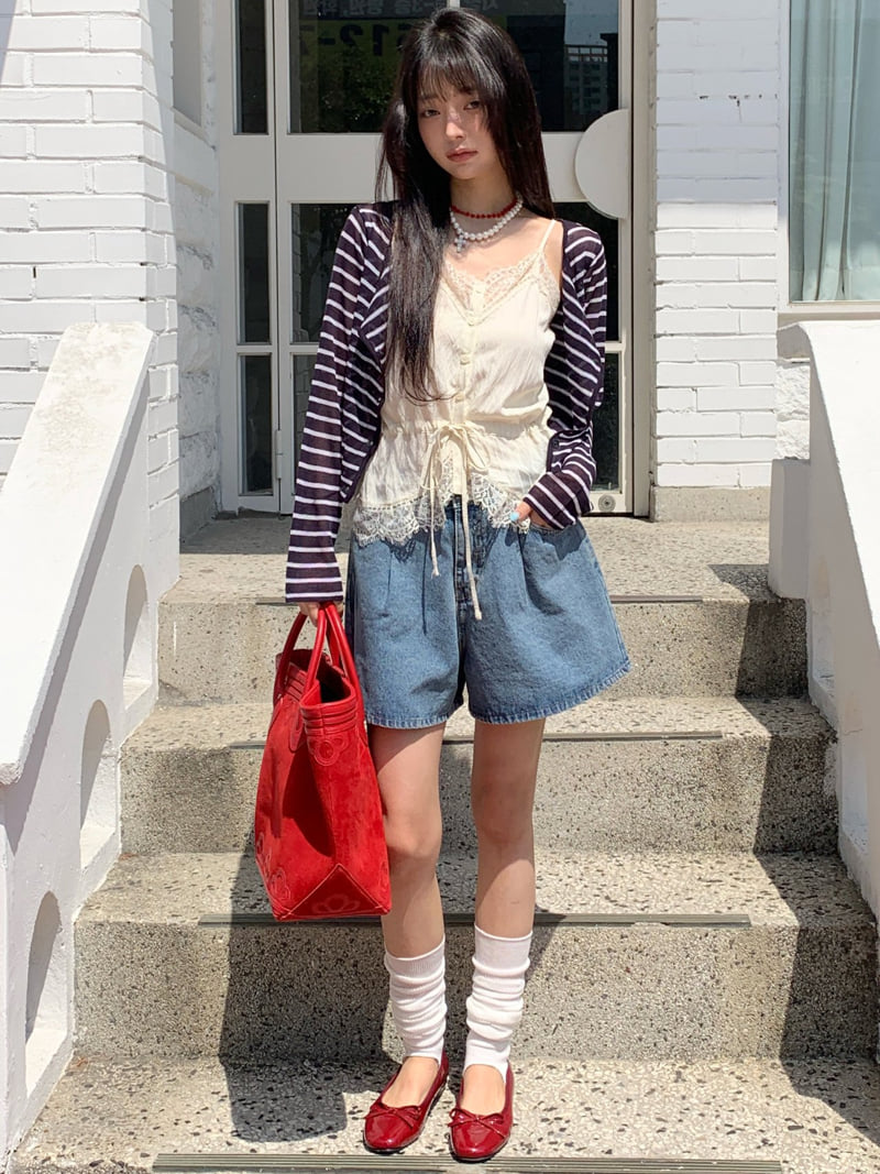 Tarabymotion - Korean Women Fashion - #momslook - Deli Half Jeans - 7