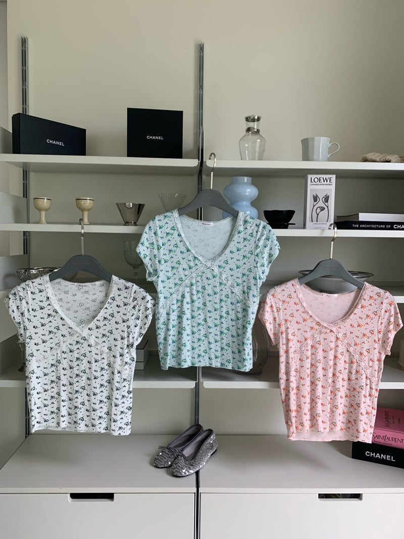 Tarabymotion - Korean Women Fashion - #momslook - Rosy Lace Tee - 10