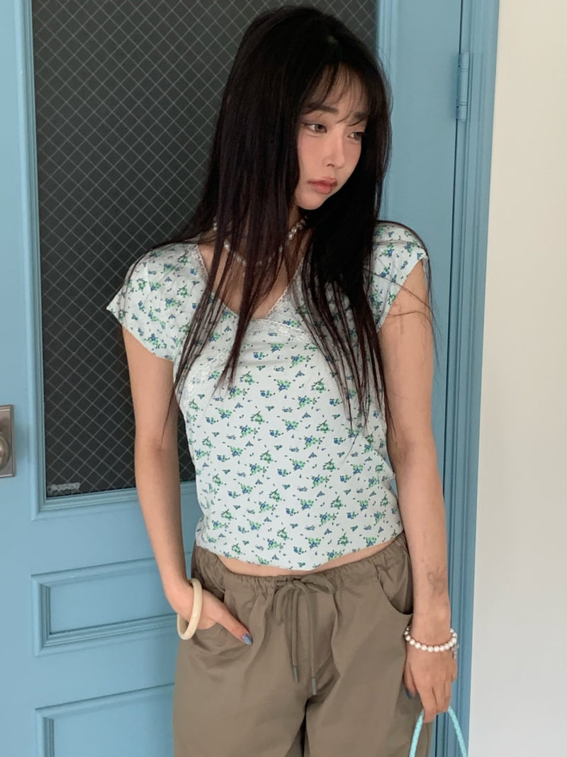 Tarabymotion - Korean Women Fashion - #momslook - Rosy Lace Tee - 9