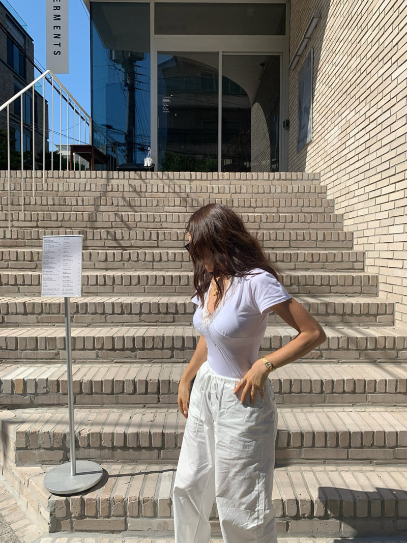 Tarabymotion - Korean Women Fashion - #momslook - Mellow Lace Tee - 3
