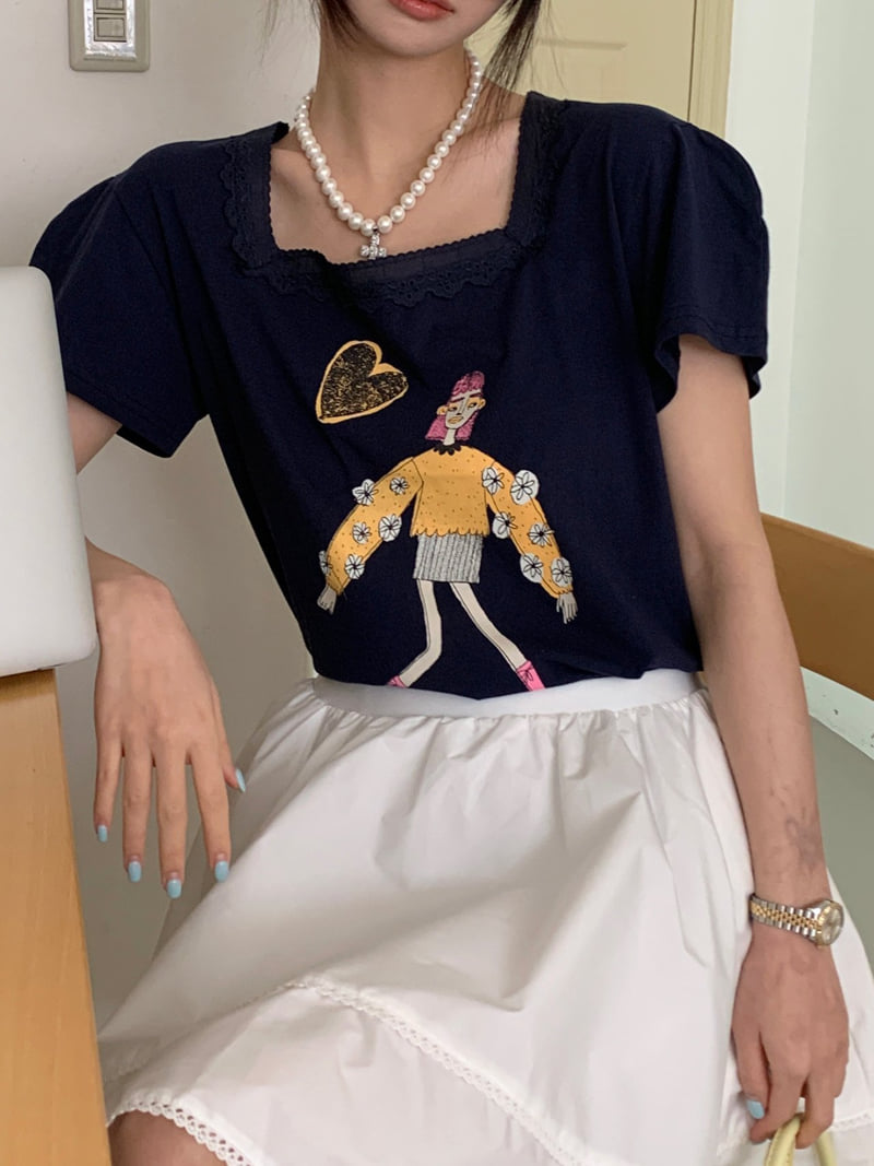 Tarabymotion - Korean Women Fashion - #pursuepretty - Square Balloon Tee - 10