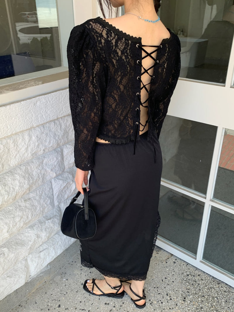 Tarabymotion - Korean Women Fashion - #pursuepretty - Eyelet Open Blouse - 5