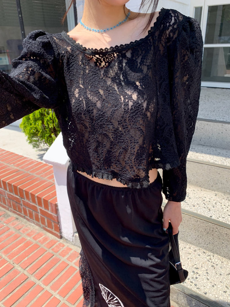 Tarabymotion - Korean Women Fashion - #restrostyle - Eyelet Open Blouse - 6