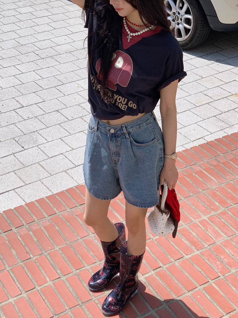 Tarabymotion - Korean Women Fashion - #restrostyle - Deli Half Jeans - 2