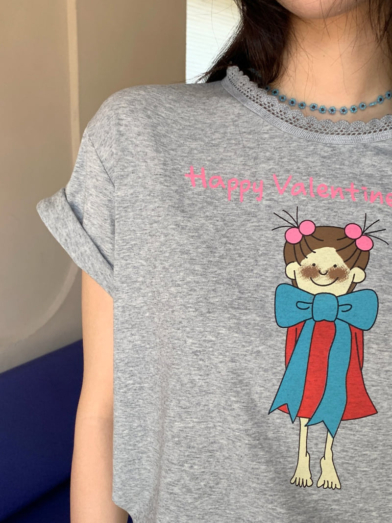 Tarabymotion - Korean Women Fashion - #restrostyle - Valentine Tee