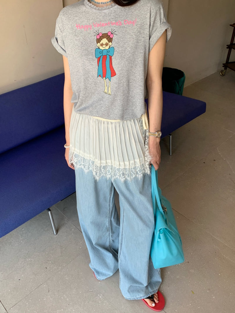 Tarabymotion - Korean Women Fashion - #romanticstyle - Valentine Tee - 2