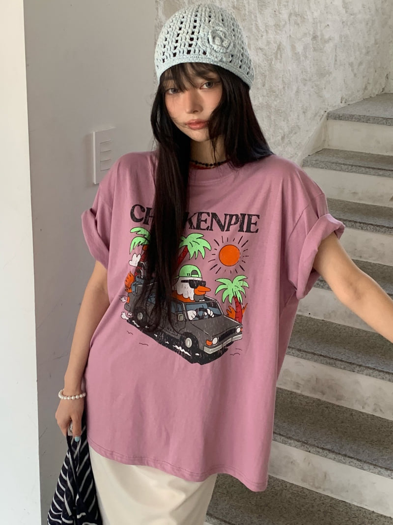 Tarabymotion - Korean Women Fashion - #shopsmall - Chicken Pie Tee - 7