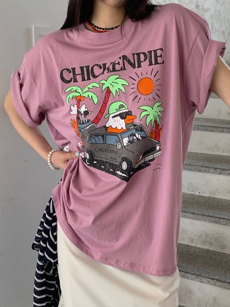 Tarabymotion - Korean Women Fashion - #vintageinspired - Chicken Pie Tee - 2