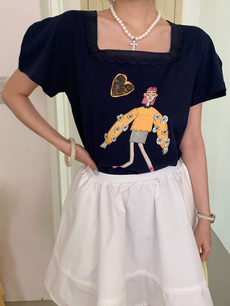 Tarabymotion - Korean Women Fashion - #vintagekidsstyle - Square Balloon Tee - 9