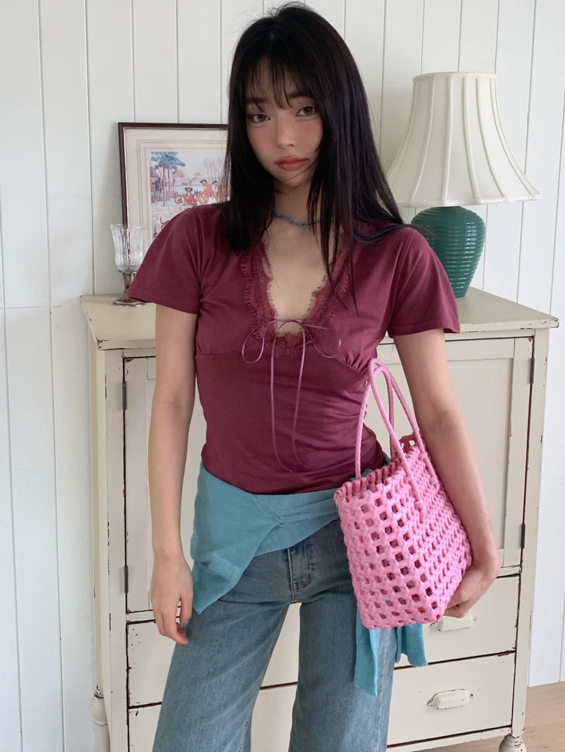Tarabymotion - Korean Women Fashion - #vintagekidsstyle - Mellow Lace Tee - 6