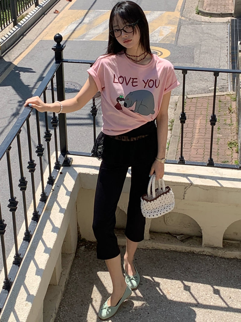 Tarabymotion - Korean Women Fashion - #womensfashion - Love Bear Tee