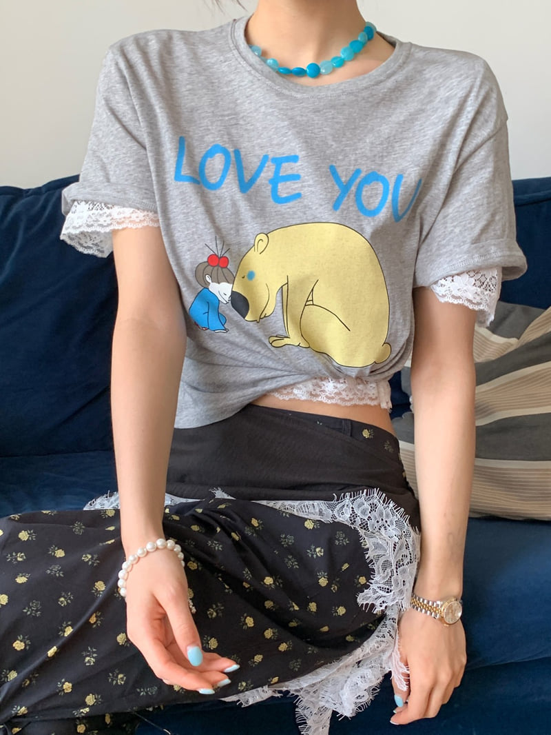 Tarabymotion - Korean Women Fashion - #womensfashion - Love Bear Tee - 3