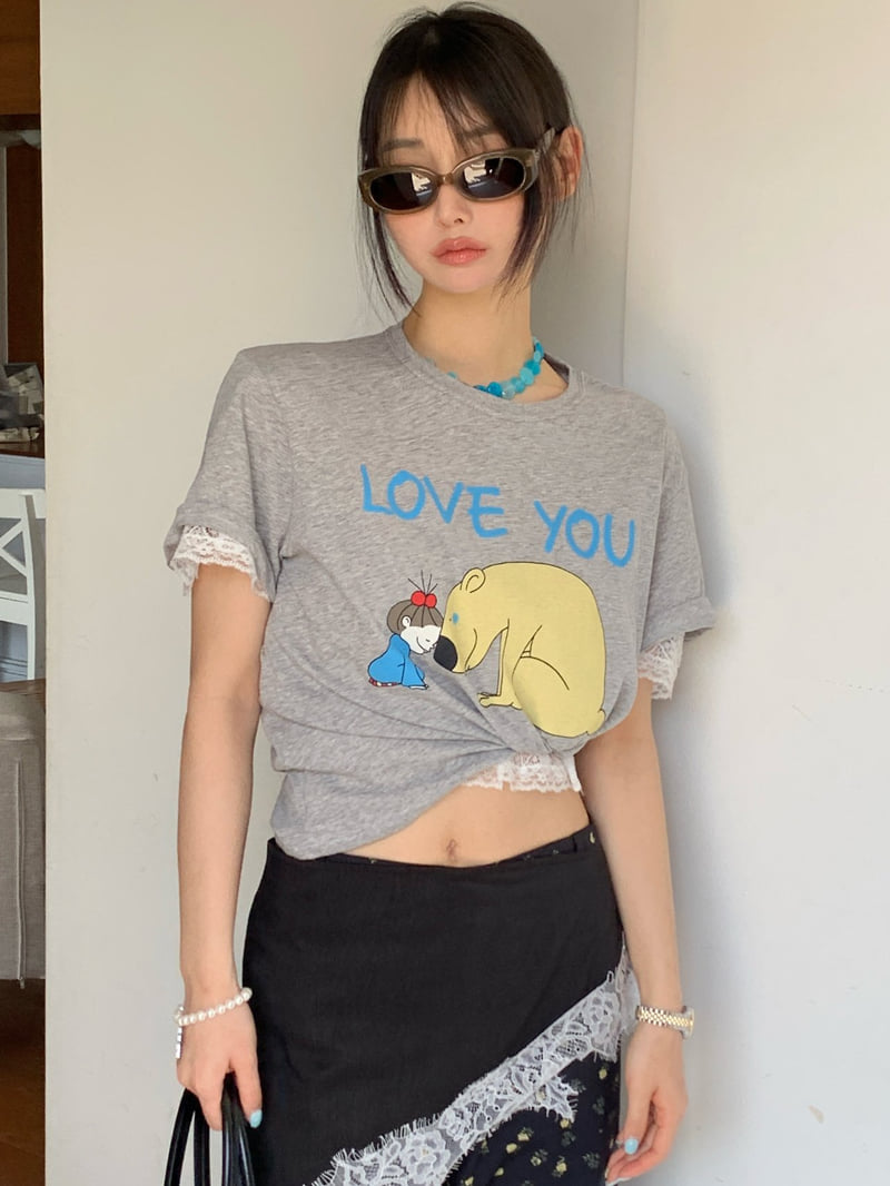 Tarabymotion - Korean Women Fashion - #womensfashion - Love Bear Tee - 5