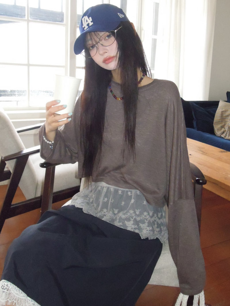 Tarabymotion - Korean Women Fashion - #womensfashion - Linen Sweatshirt - 11