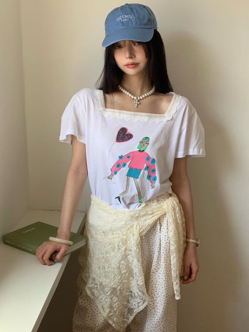 Tarabymotion - Korean Women Fashion - #womensfashion - Square Balloon Tee
