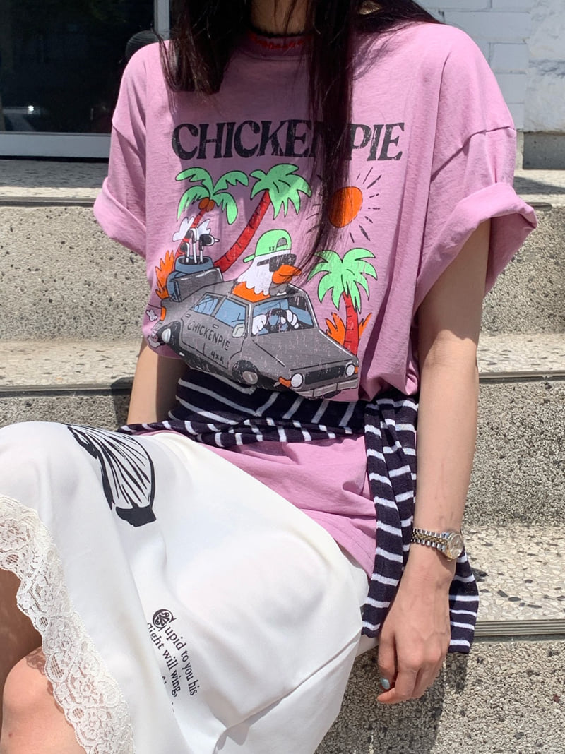 Tarabymotion - Korean Women Fashion - #womensfashion - Chicken Pie Tee