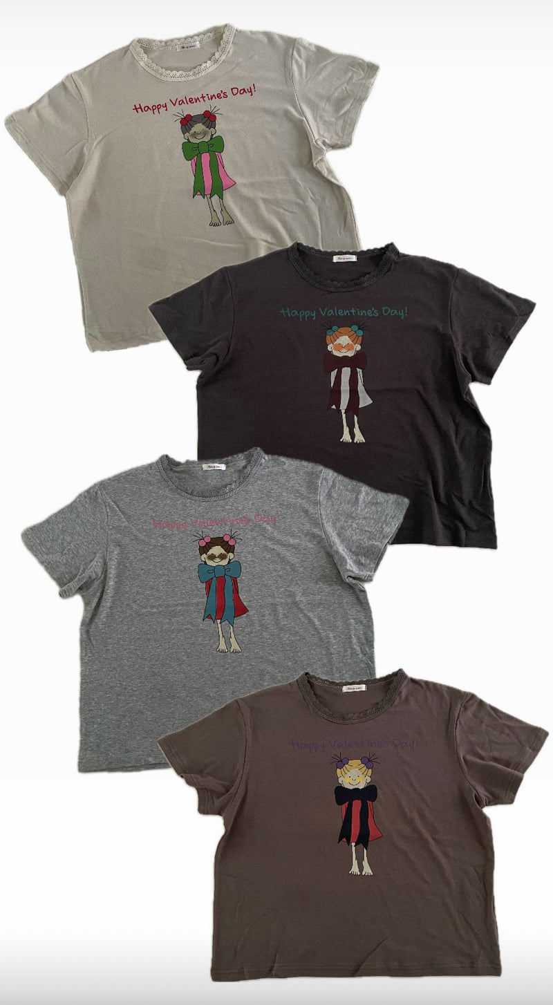 Tarabymotion - Korean Women Fashion - #womensfashion - Valentine Tee - 11