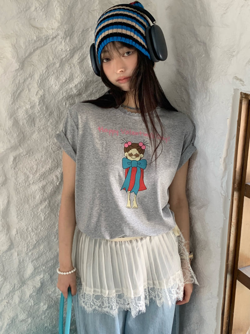 Tarabymotion - Korean Women Fashion - #womensfashion - Valentine Tee - 7