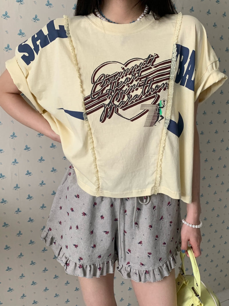 Tarabymotion - Korean Women Fashion - #momslook - Cut Vintage Tee - 4
