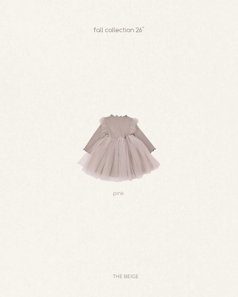 The Beige - Korean Baby Fashion - #babyboutique - Rib Tulle One-piece - 10