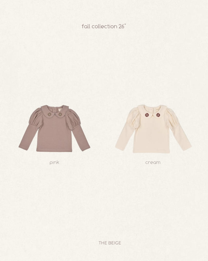 The Beige - Korean Baby Fashion - #babyboutiqueclothing - Collar Embroidery Tee - 9