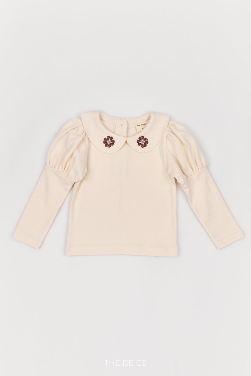 The Beige - Korean Baby Fashion - #babyfashion - Collar Embroidery Tee - 11