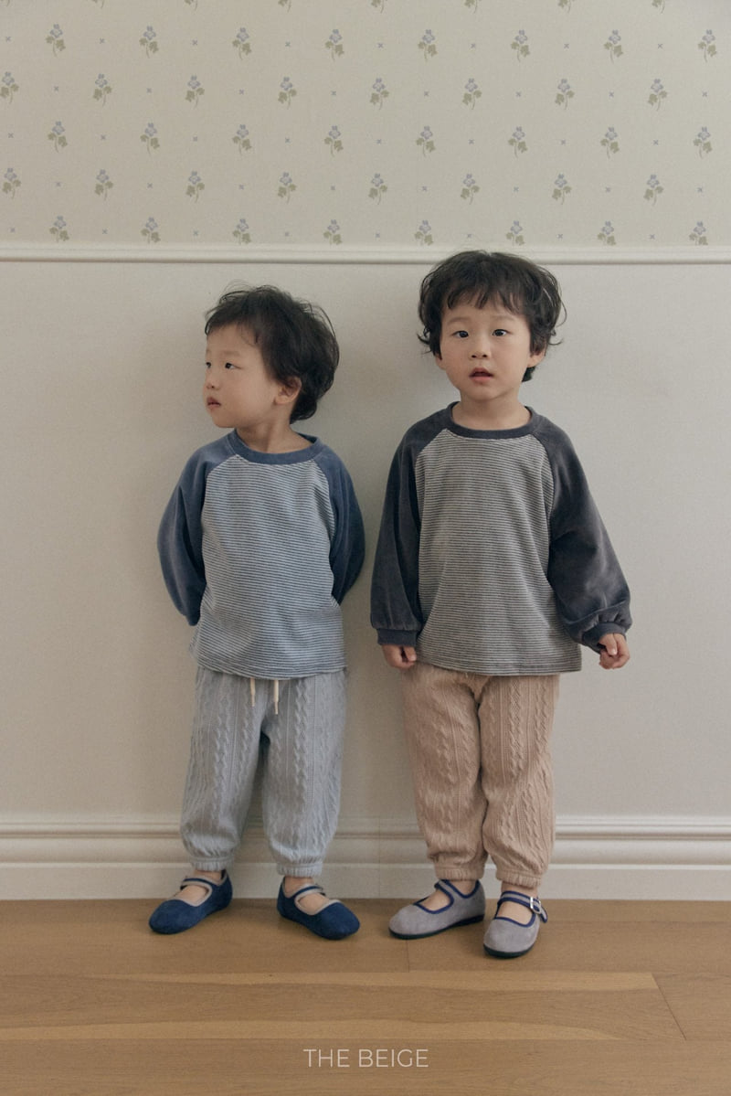 The Beige - Korean Baby Fashion - #babylifestyle - Velvet Stripe Tee - 8