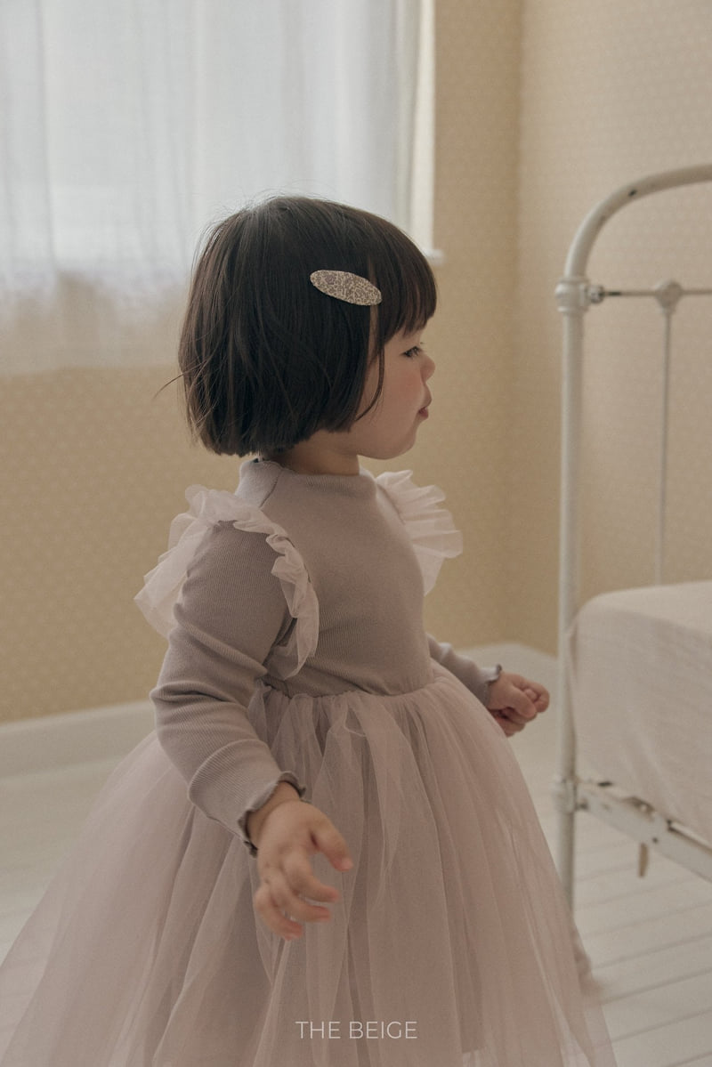 The Beige - Korean Baby Fashion - #babyoninstagram - Rib Tulle One-piece - 3