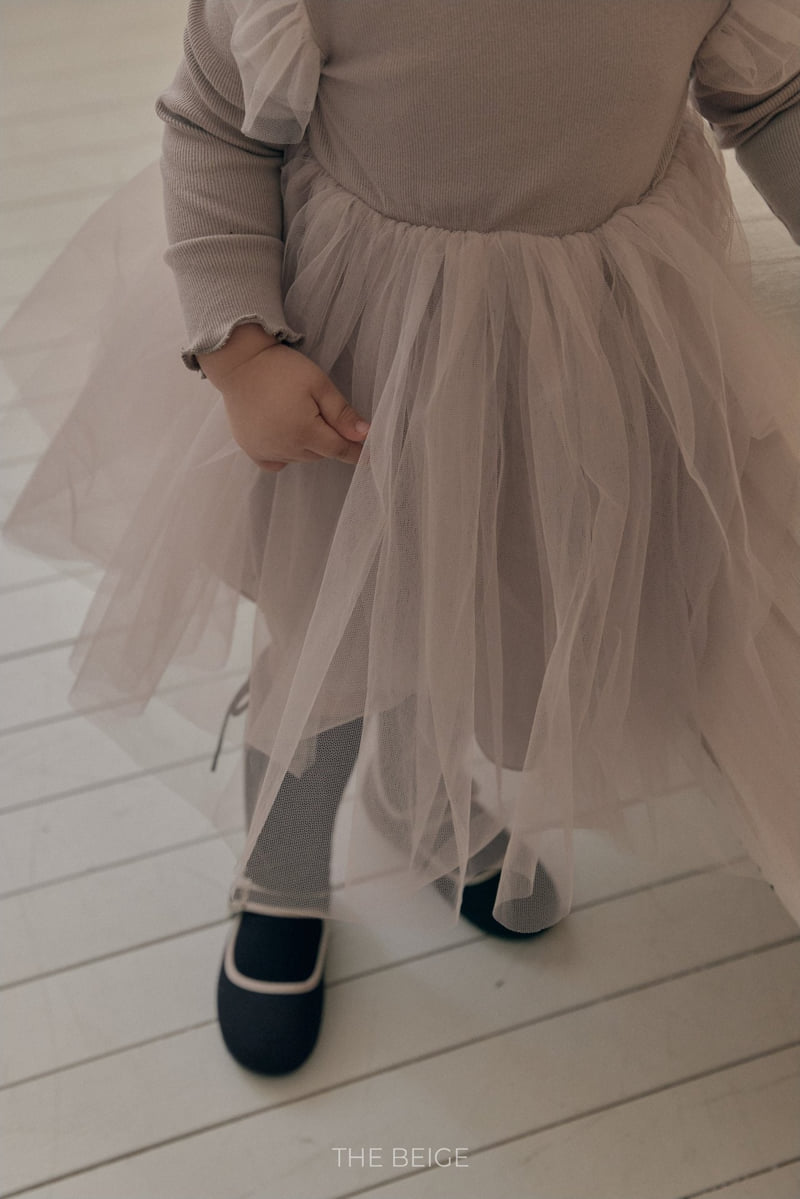 The Beige - Korean Baby Fashion - #babyoninstagram - Rib Tulle One-piece - 4
