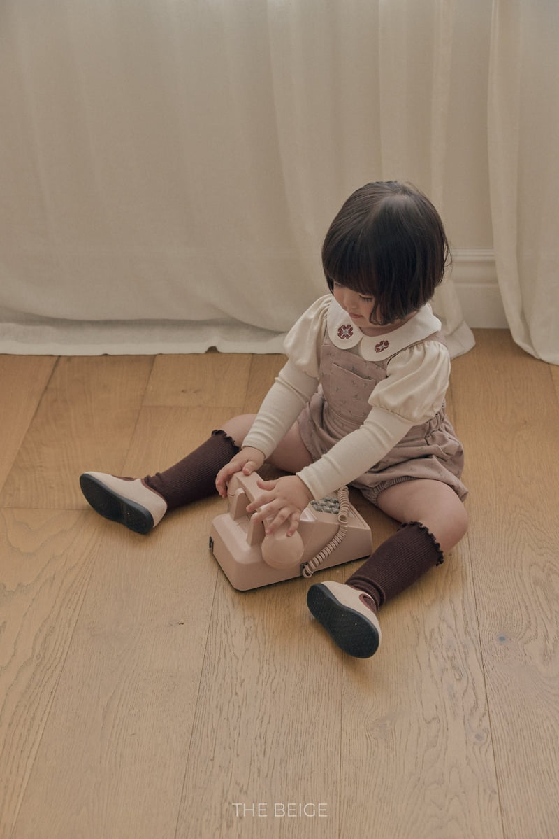 The Beige - Korean Baby Fashion - #babyootd - Collar Embroidery Tee