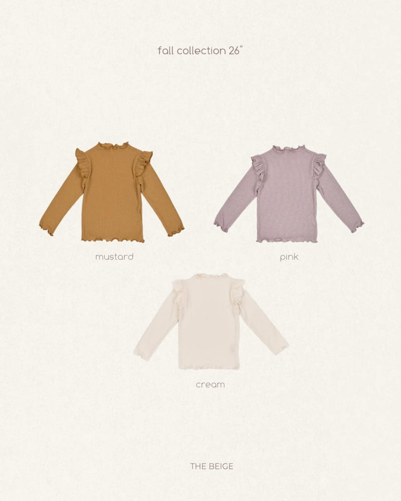The Beige - Korean Baby Fashion - #babyootd - Rib Frill Tee - 9