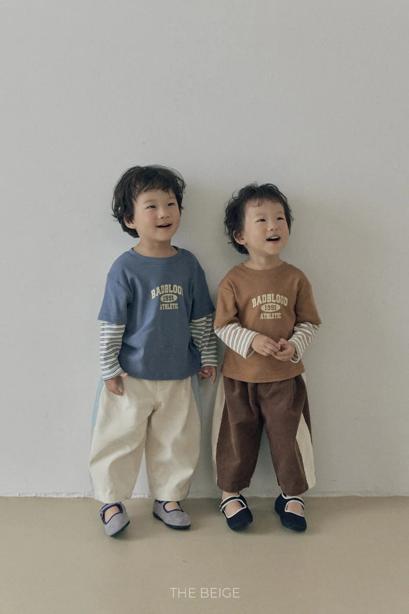 The Beige - Korean Baby Fashion - #babyootd - Contrast Corduroy Pants