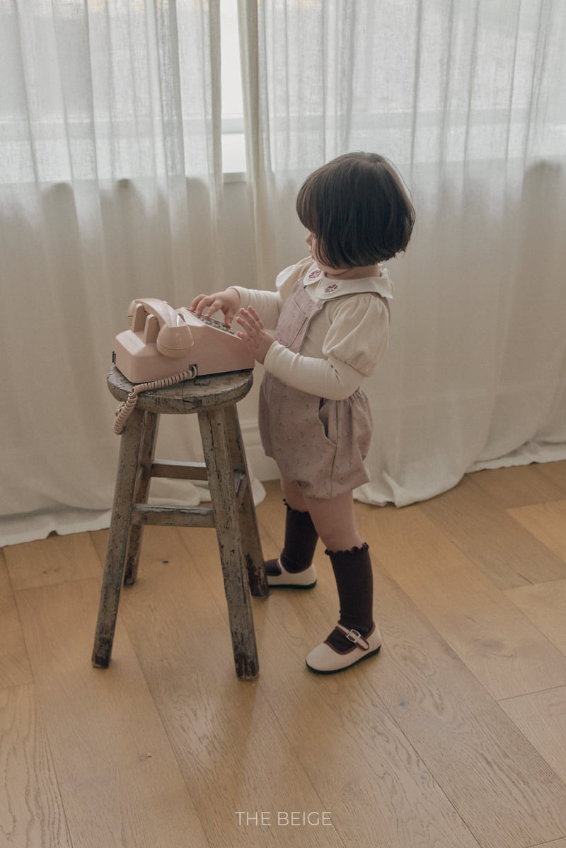 The Beige - Korean Baby Fashion - #babyoutfit - Collar Embroidery Tee - 2