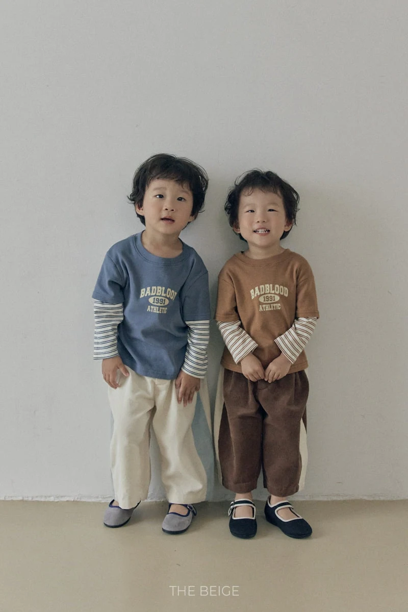 The Beige - Korean Baby Fashion - #babyoutfit - Contrast Corduroy Pants - 2