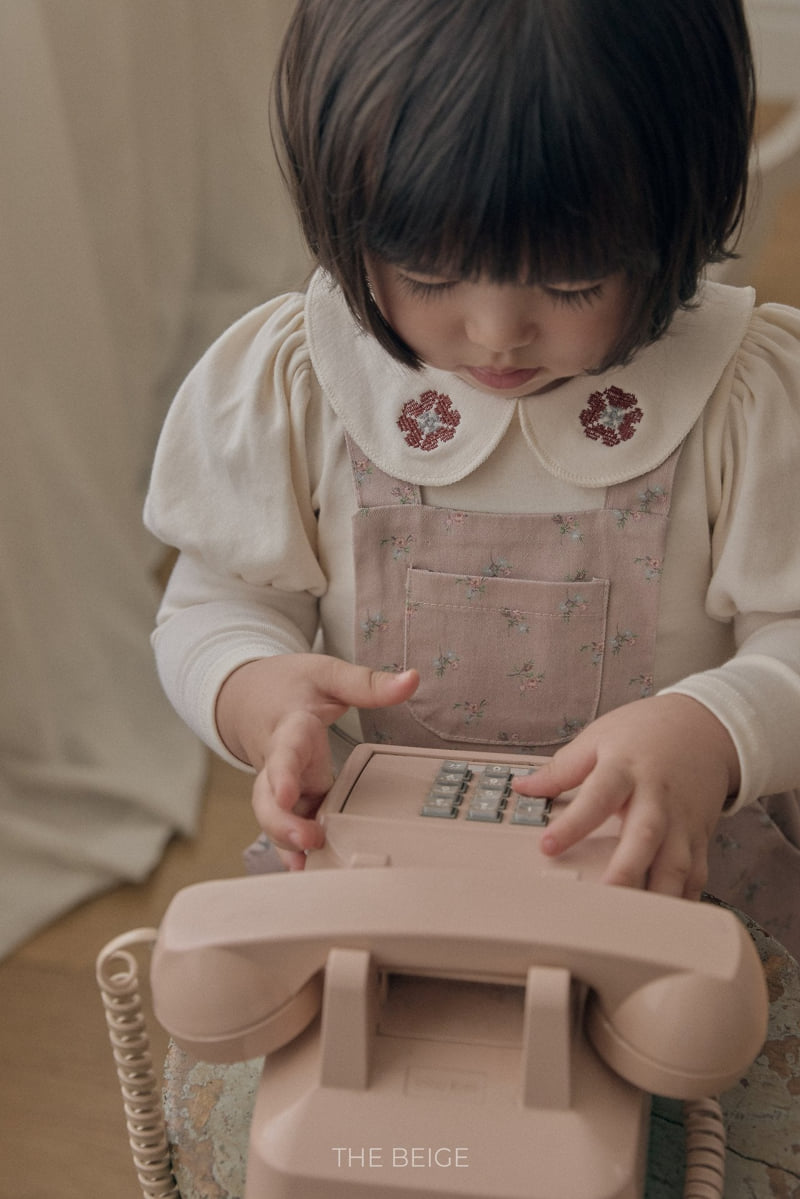 The Beige - Korean Baby Fashion - #babyoutfit - Collar Embroidery Tee - 4