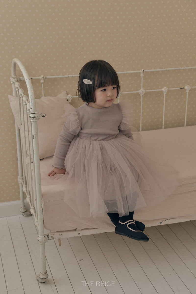 The Beige - Korean Baby Fashion - #onlinebabyboutique - Rib Tulle One-piece - 8