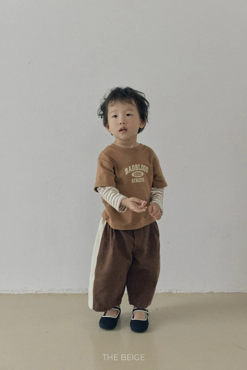 The Beige - Korean Baby Fashion - #onlinebabyboutique - Contrast Corduroy Pants - 5