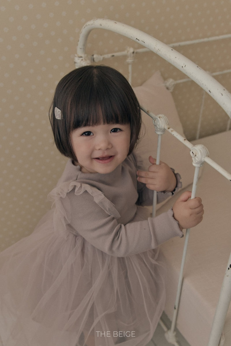 The Beige - Korean Baby Fashion - #onlinebabyshop - Rib Tulle One-piece - 9