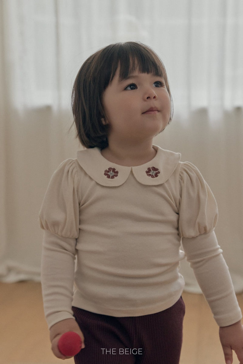 The Beige - Korean Baby Fashion - #onlinebabyshop - Collar Embroidery Tee - 6