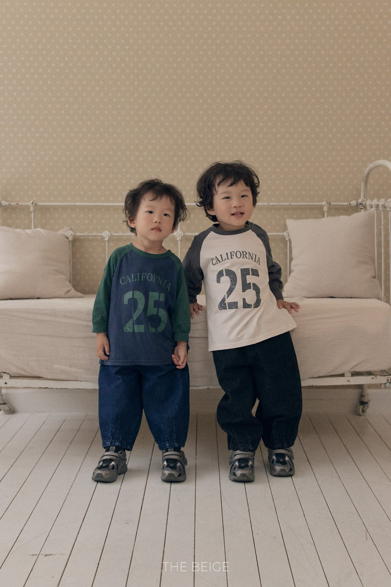 The Beige - Korean Baby Fashion - #onlinebabyshop - Contrast Raglan Tee