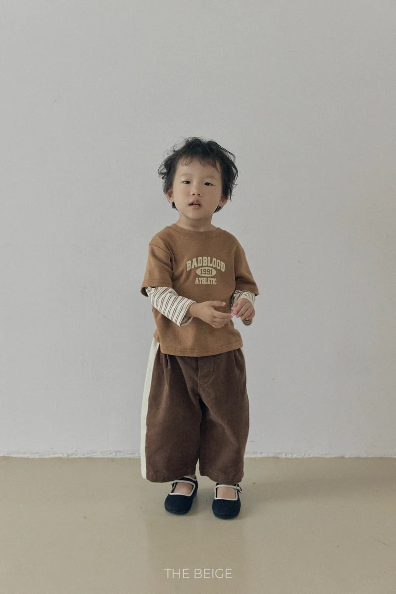 The Beige - Korean Baby Fashion - #onlinebabyshop - Contrast Corduroy Pants - 6