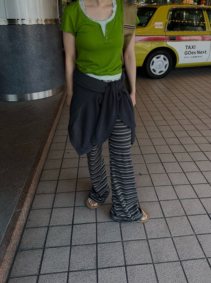 Uoov - Korean Women Fashion - #momslook - Button Layered Tee - 5